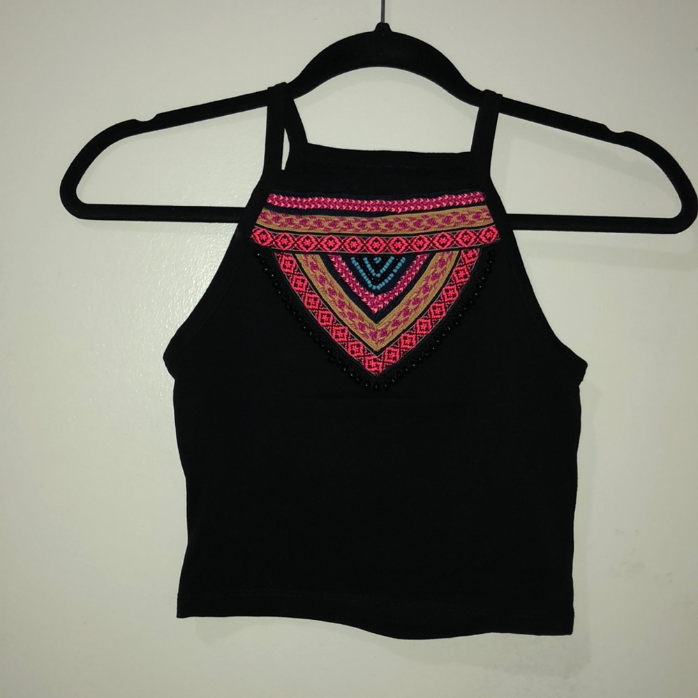 Crop high neck Coachella tank